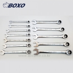 BOXO 12pcs 라쳇스패너 라쳇렌치 (원목트레이) 세트 BX024