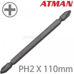 ATMAN 아트만 (10개입) 십자비트날 드라이버비트 세트 PH2 X 110mm  ( 뾰죡형 ) ( 굵기 6.35mm ) AT-P2110