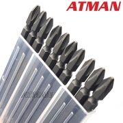 ATMAN 아트만 (10개입) 십자비트날 드라이버비트 세트 PH2 X 110mm  ( 뾰죡형 ) ( 굵기 6.35mm ) AT-P2110