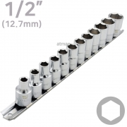 1/2인치 6각 핸드소켓 복스 12PCS 레일세트 ( 12개입 )