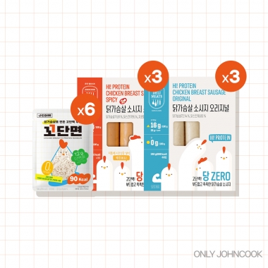 꼬단면(6EA) + 닭가슴살 소시지(각 3EA) 세트