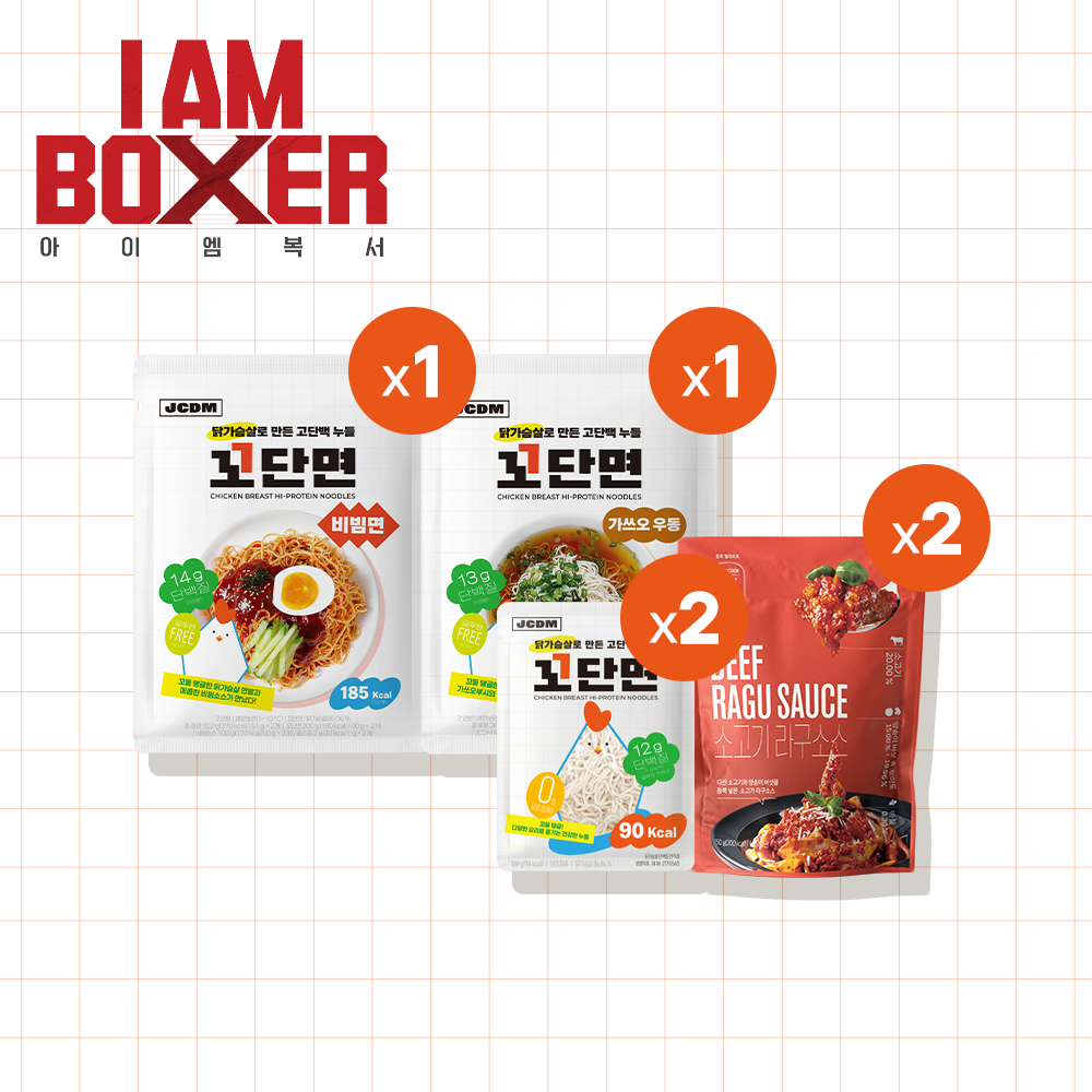 꼬단면(2개)+라구 소스(2개)+가쓰오우동(1개)+비빔면(1개) 세트