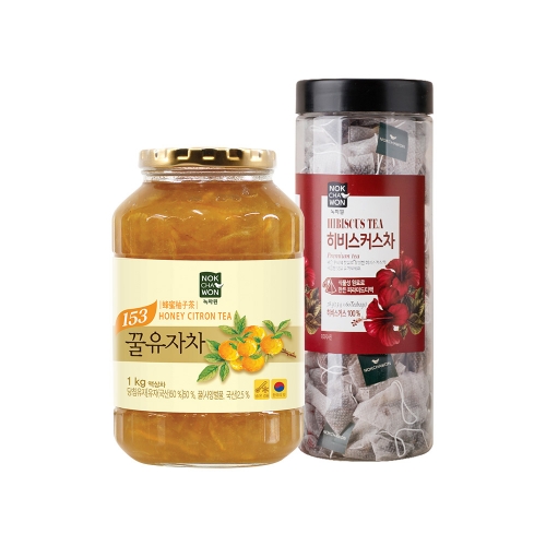 [녹차원] 꿀유자차 1kg + 히비스커스 60T