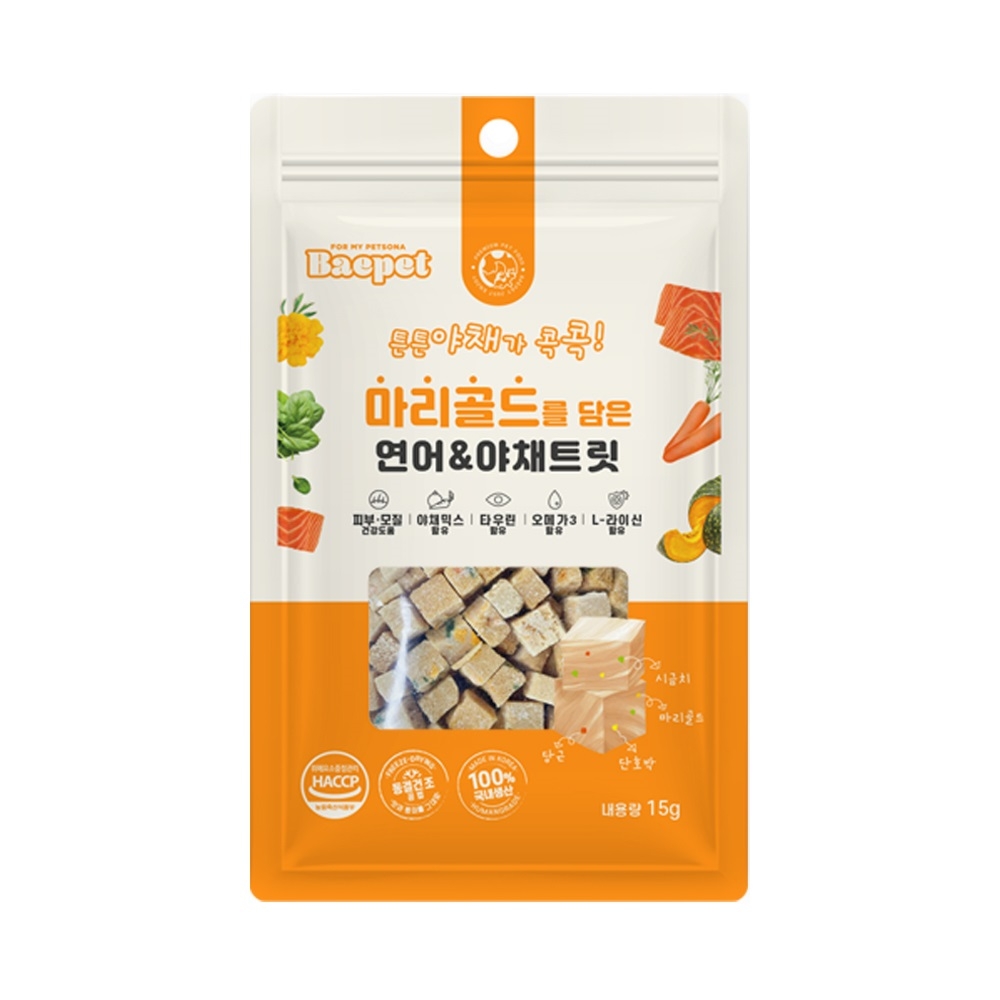 베이펫 마리골드 담은 연어&야채트릿 15g