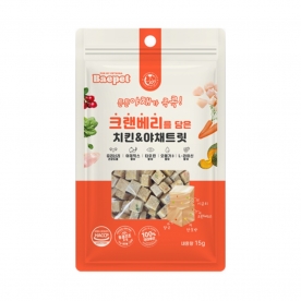 베이펫 크랜베리 담은 치킨&야채트릿 15g