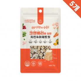 베이펫 크랜베리 담은 고양이 치킨&야채트릿 15g x5