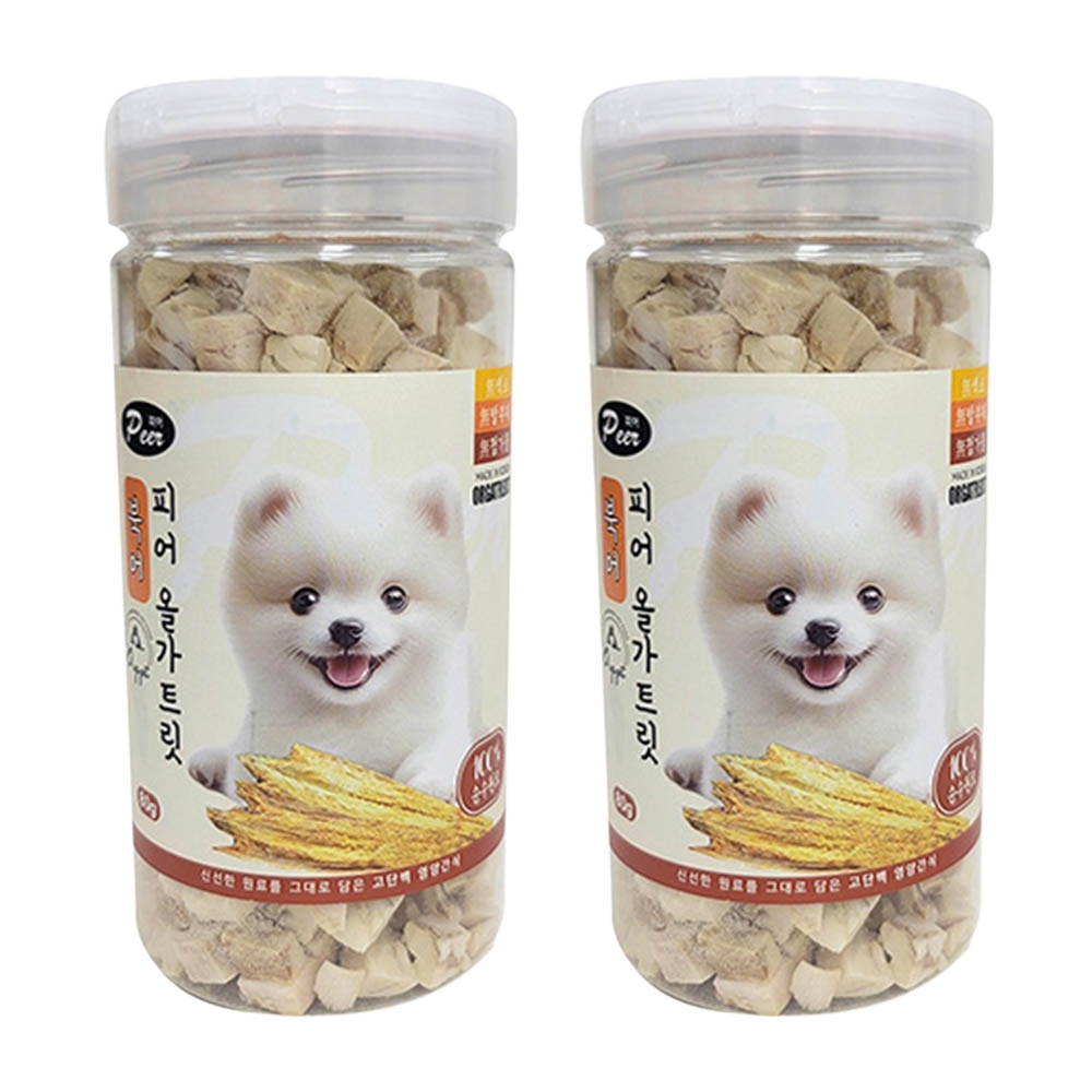피어 강아지 동결건조 올가트릿 북어 80g x2