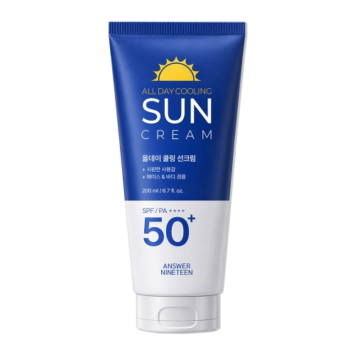 앤서나인틴 올데이 쿨링 대용량 수분 선크림 200ml SPF50+ PA++++