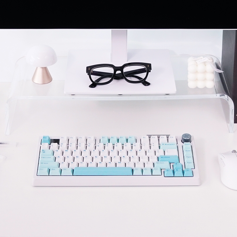 긱스타 JK07 PBT 유무선 RGB 탑 마운트 게이밍 기계식 키보드 에메랄드 바다