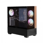 주연테크 카운터 D6 우드스타일 미들타워 ATX PC 케이스 블랙