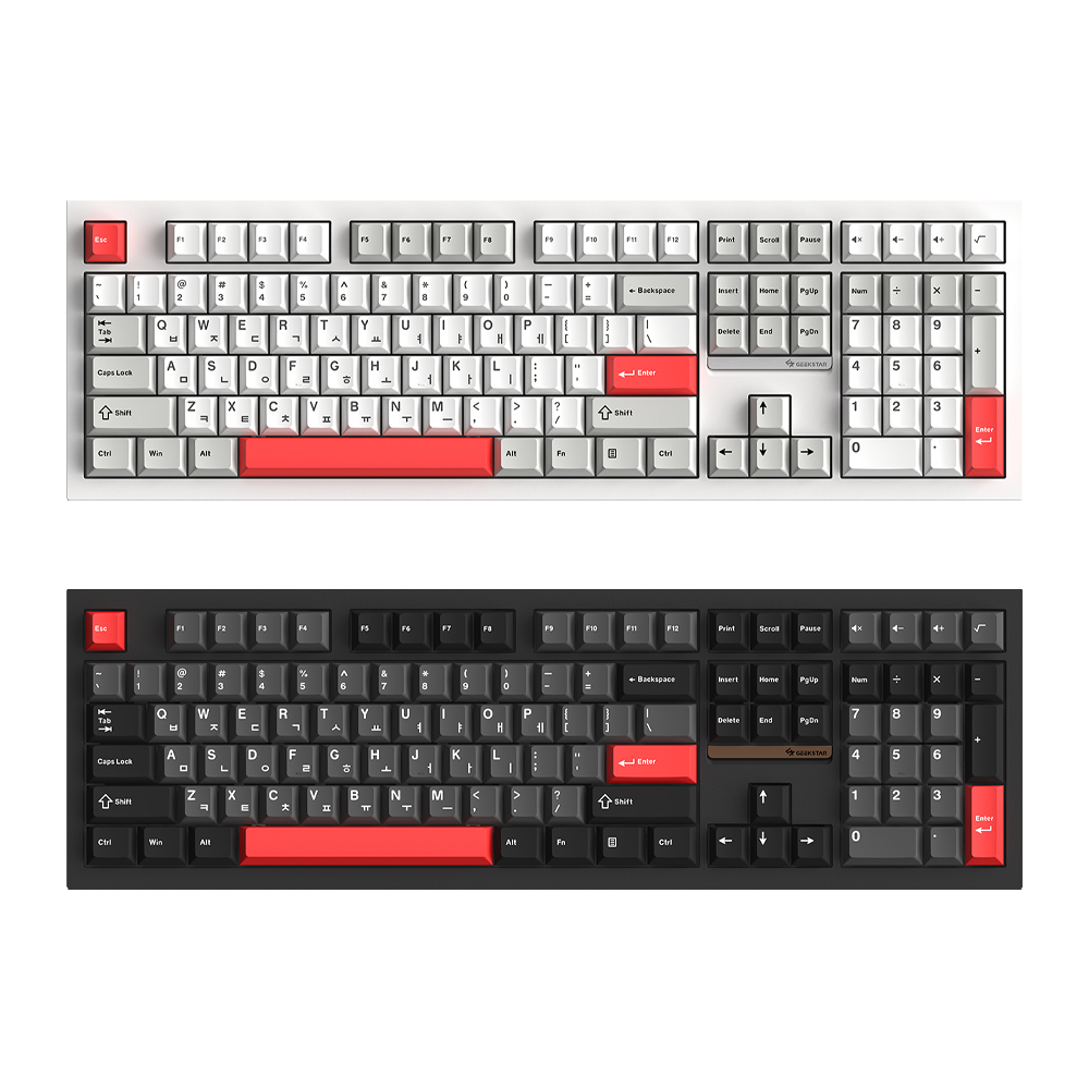 긱스타 GKG108R 유무선 저소음 기계식 키보드 풀배열 게이밍 사무용 가스켓 HMX 선셋