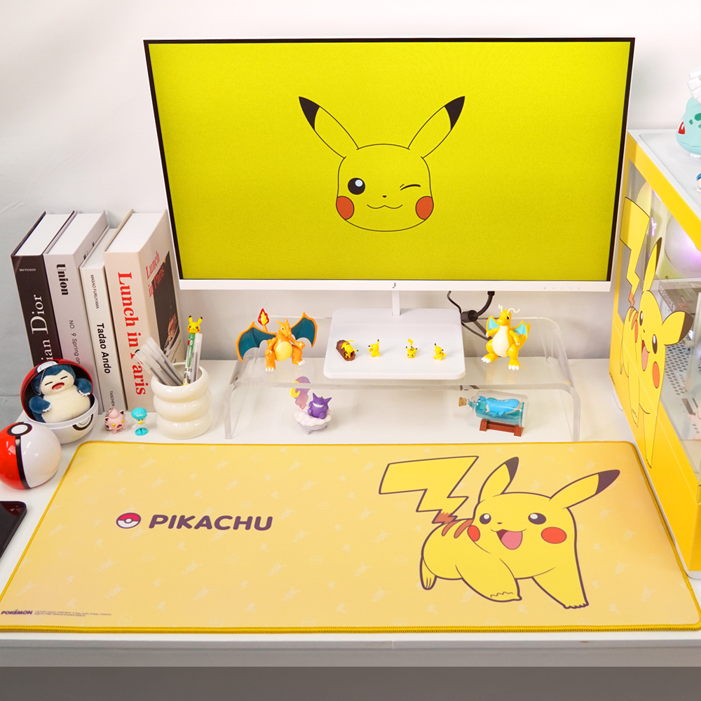 포켓몬스터 유리섬유 게이밍 장패드 대형 마우스패드 책상 매트(피카츄)