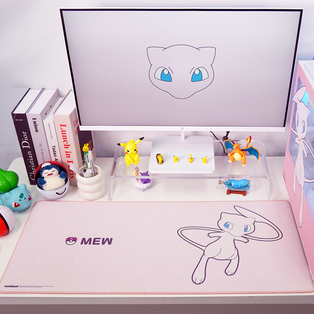 포켓몬스터 유리섬유 게이밍 장패드 대형 마우스패드 책상 매트(뮤)