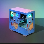 주연테크 포켓몬스터 꼬부기ARGB BTF 미니타워UV 코팅 인쇄 강화유리 PC 케이스