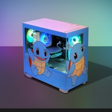 주연테크 포켓몬스터 꼬부기ARGB BTF 미니타워UV 코팅 인쇄 강화유리 PC 케이스