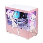 주연테크 포켓몬스터 뮤ARGB BTF 미니타워UV 코팅 인쇄 강화유리 PC 케이스