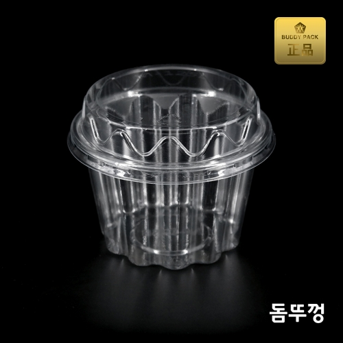 M-125B(대)(돔형뚜껑) 반찬,샐러드,팥빙수용기/투명 1000세트 버디팩