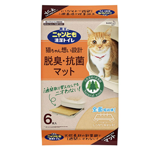 KAO 가오 냥토모 고양이 화장실 전용매트 냄새방지 탈취 매트 6매