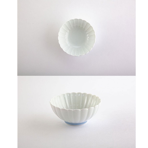 일본 쇼비도 혼텐 아리타 키쿠와리 원형 소스볼 종지그릇 꽃그릇 8cm