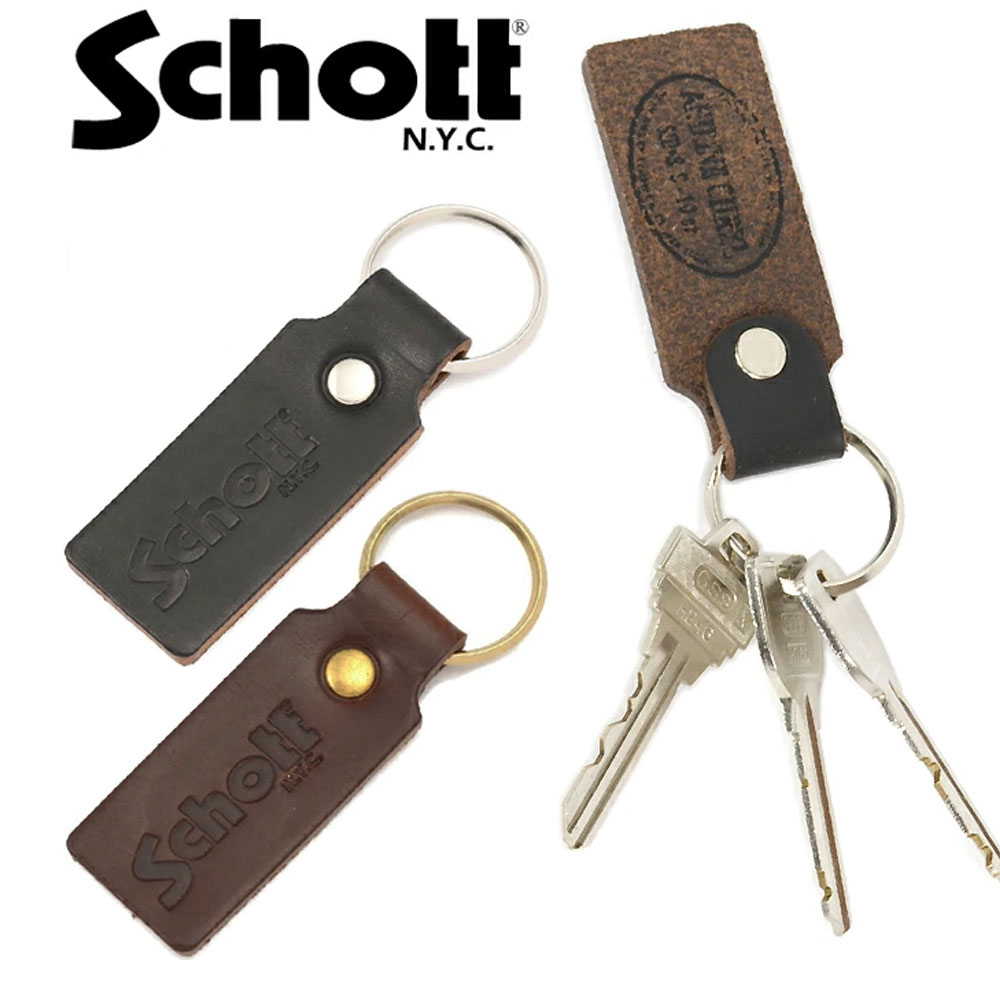 쇼트 SCHOTT 레더 키홀더 가죽 키링 열쇠고리