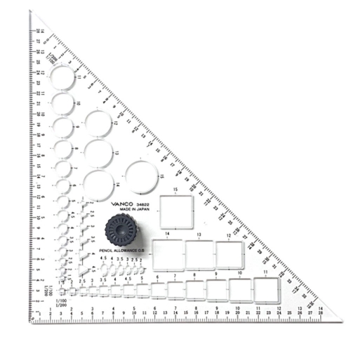 일본 반코 제도용 삼각자 건축 설계 측정자