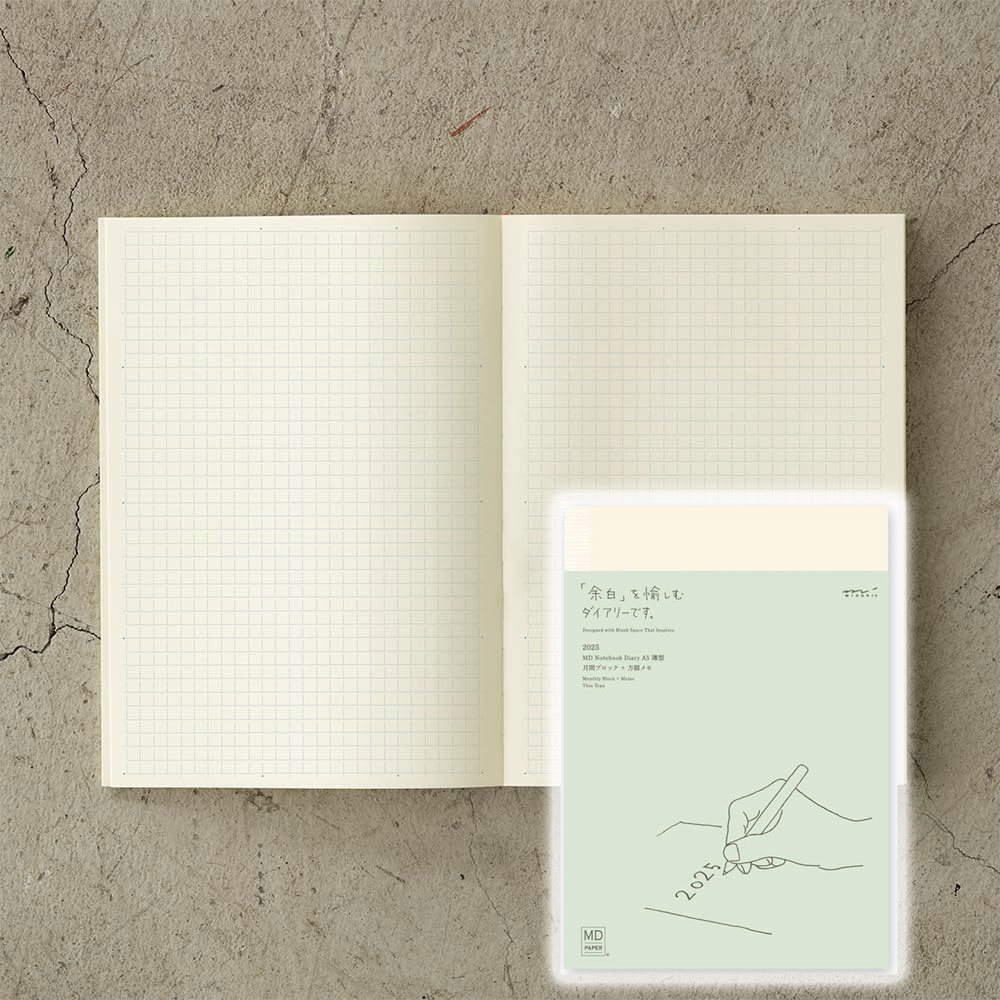 미도리 2025 MD노트 Thin 월간 다이어리 A5