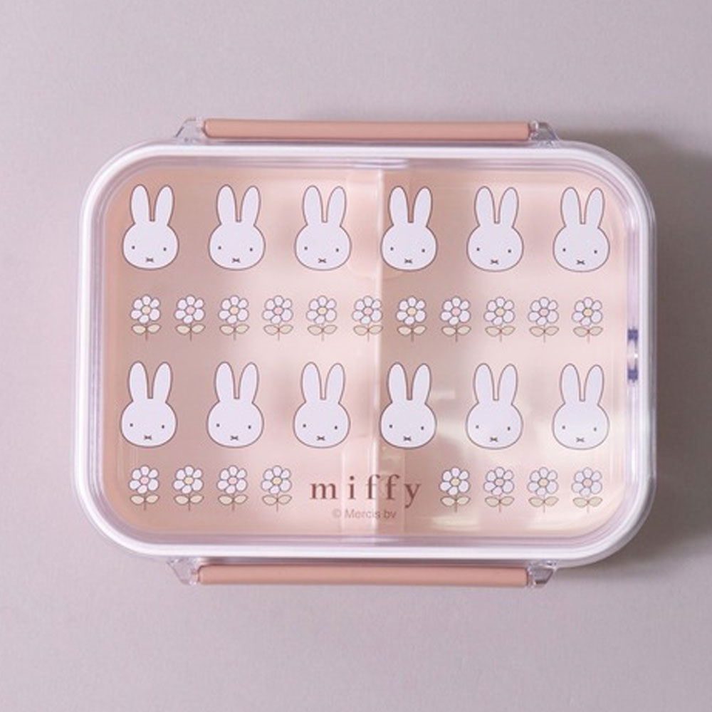 일본 스케이터 미피 칸막이 도시락 사각 밀폐용기 550ml