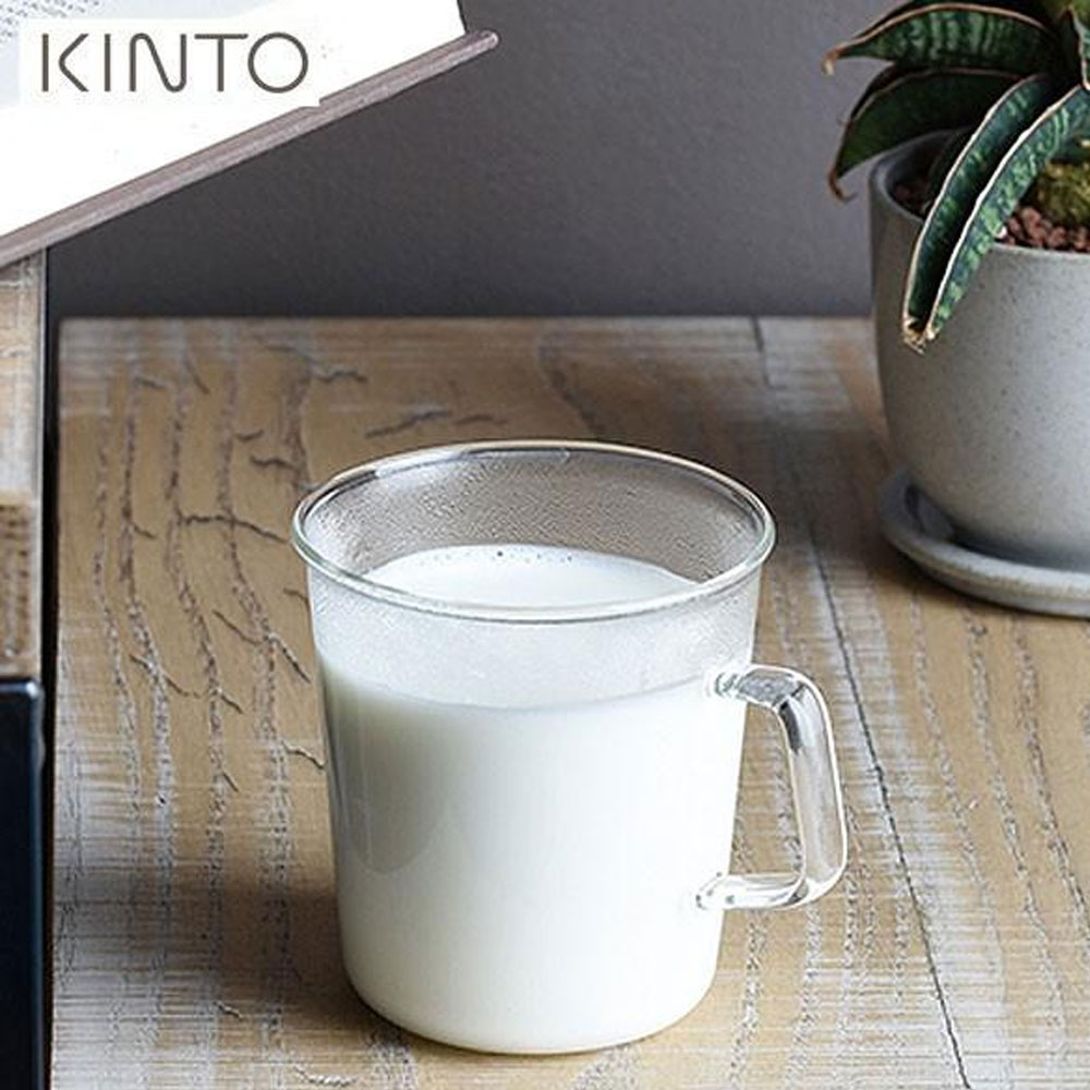 킨토 캐스트 내열유리 커피잔 밀크 머그 유리컵 310ml