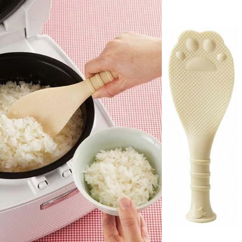 토루네 밥알이 붙지 않는 고양이 밥주걱 스탠딩 오뚜기 밥주걱