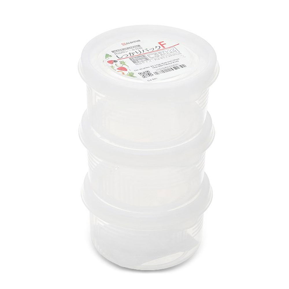 일본 나까야 원형 반찬통 밀폐용기 전자렌지 용기 180ml 3개세트