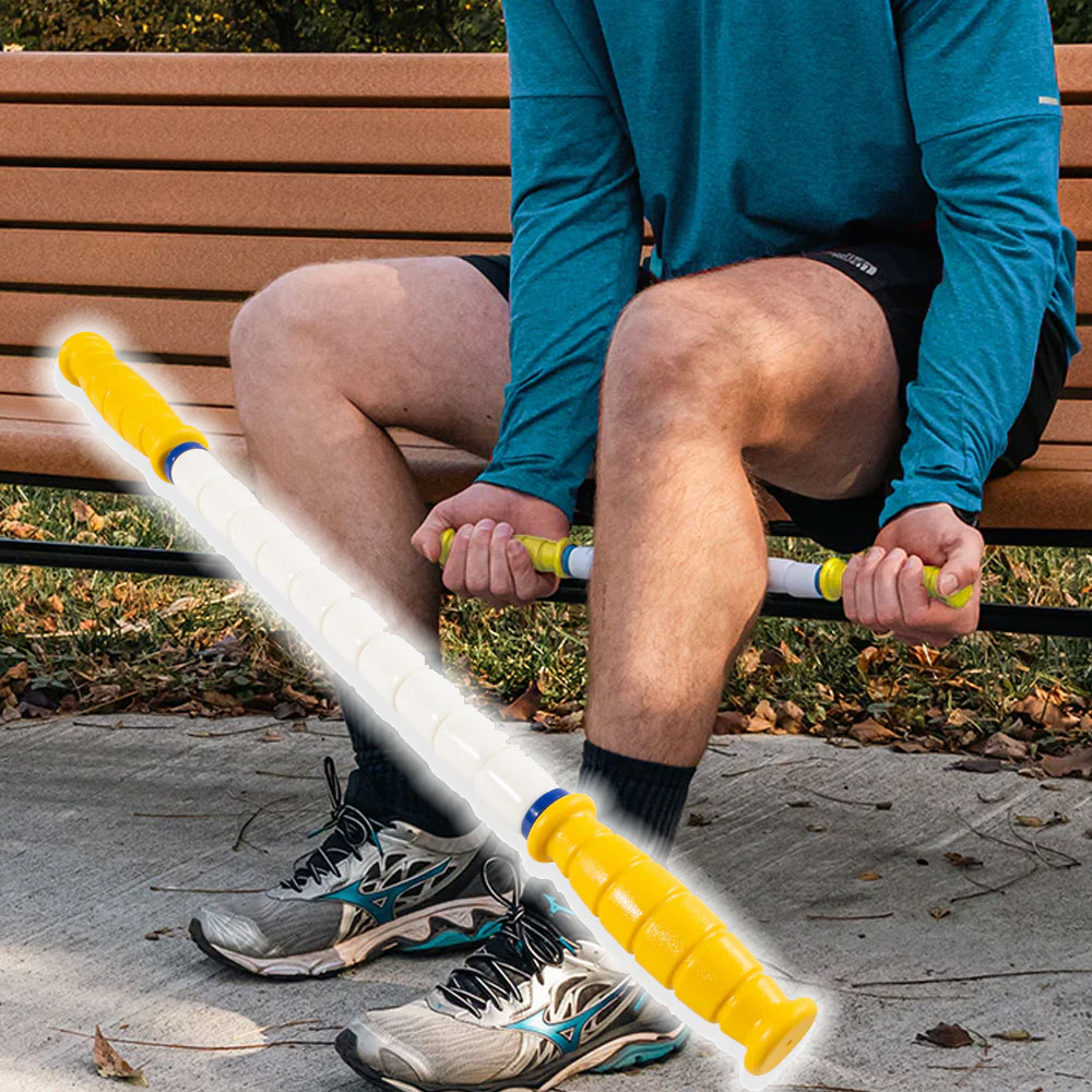 더스틱 런닝 마라톤 마사지스틱 종아리 허벅지 마사지봉 옐로우 50.8cm
