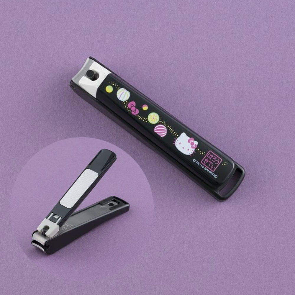 일본 카이 헬로키티 마스코트 손톱깎이 블랙 M사이즈