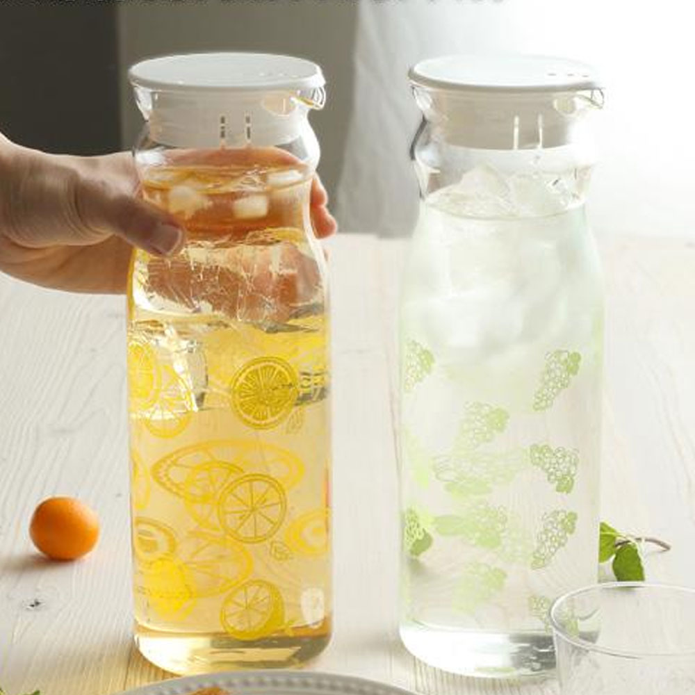 일본 하리오 내열유리 냉장고 물병 슬림형 보리차병 1.2L