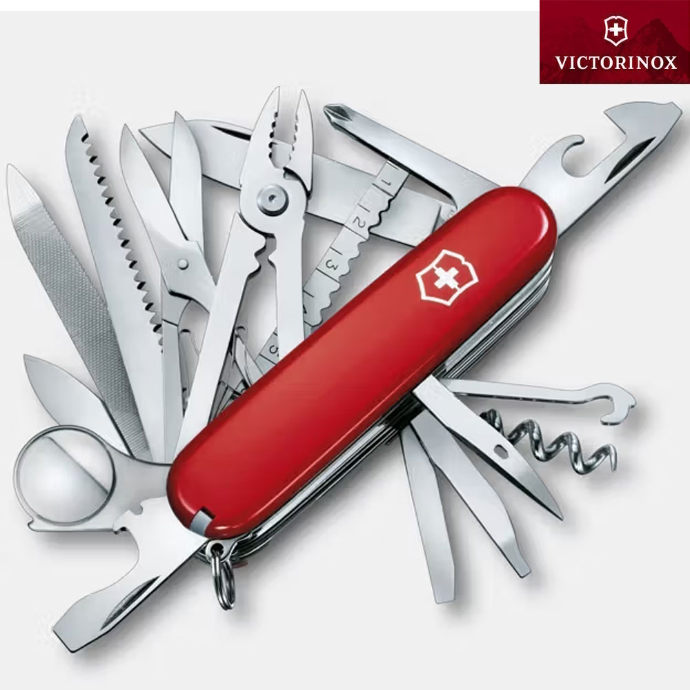 빅토리녹스 스위스 챔프 91mm 미디움 포켓 캠핑 멀티툴 레드 1.6795