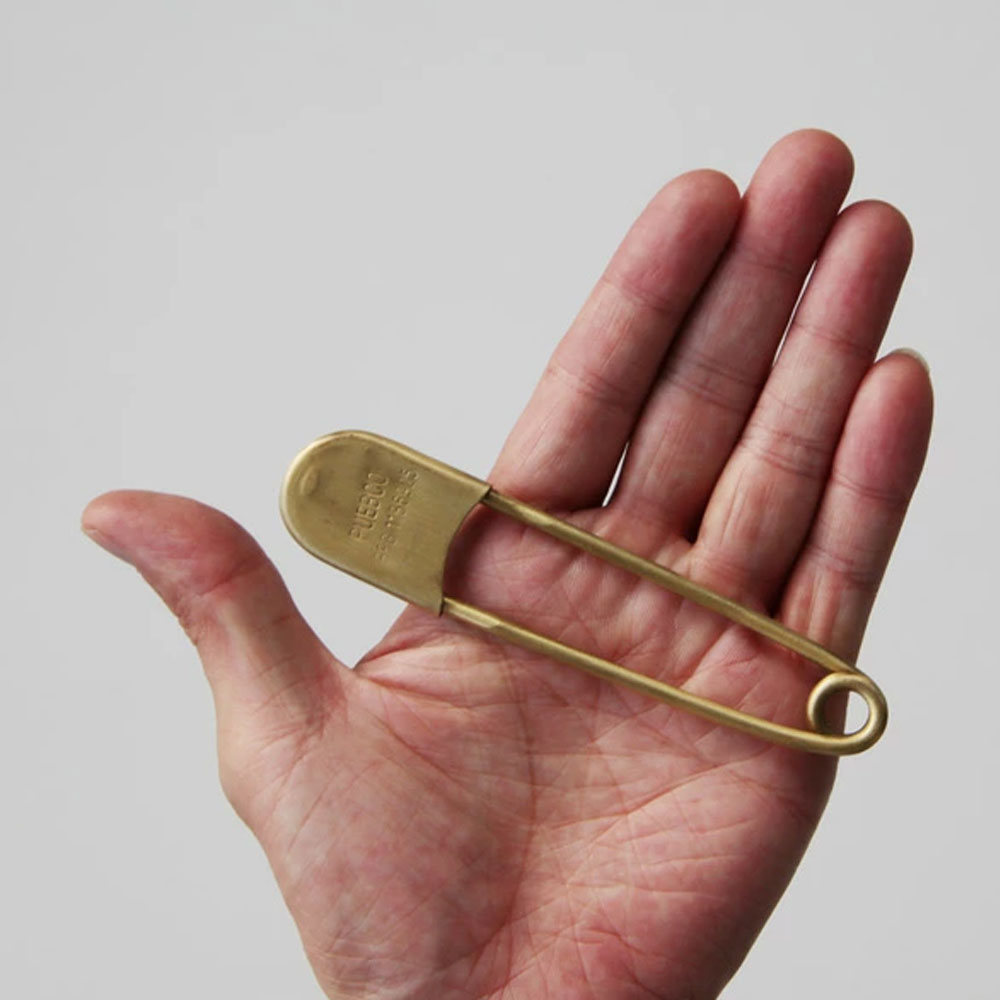 푸에브코 세이프티 핀 장식옷핀 브라스 엔틱 키링 카라비너