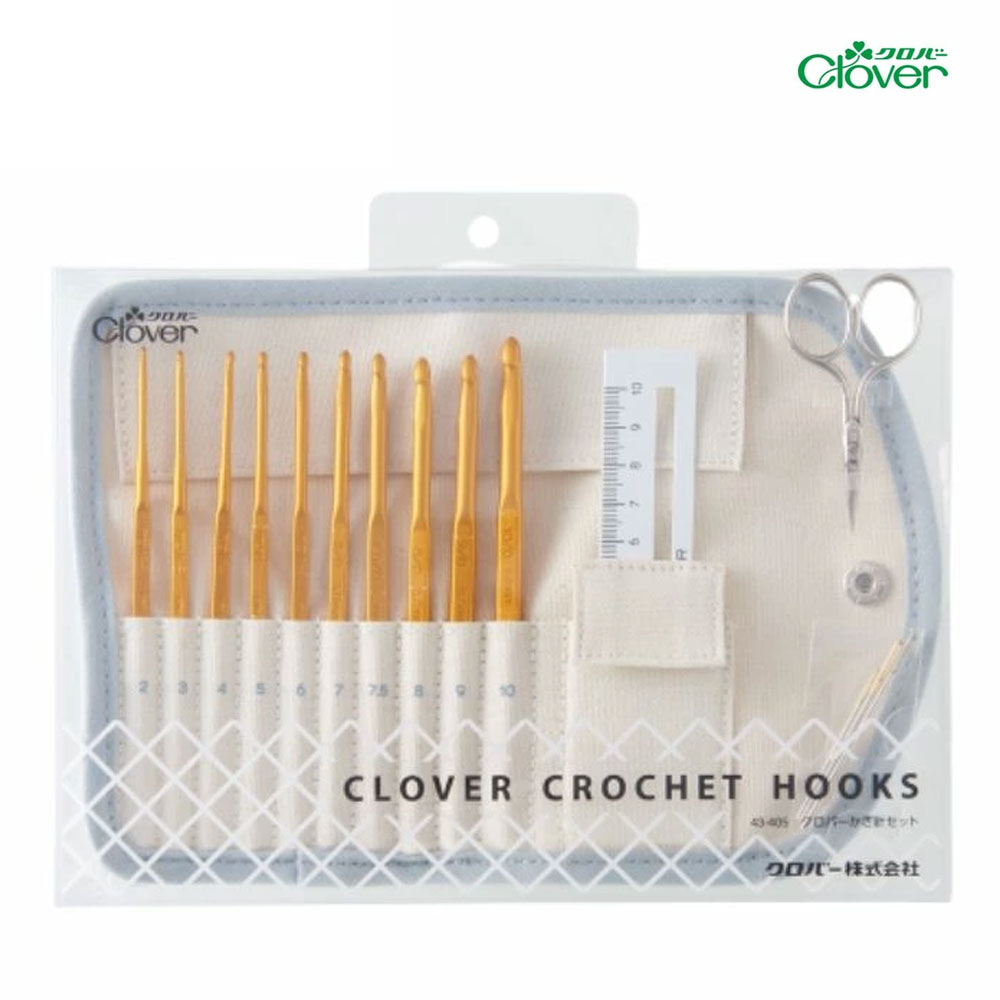 일본 크로바 모사용 금속 코바늘 세트 43-405