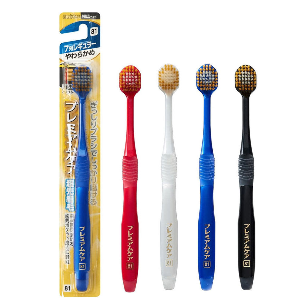 일본 에비스 광폭칫솔 프리미엄 케어 81번 부드러운모 12개입 세트