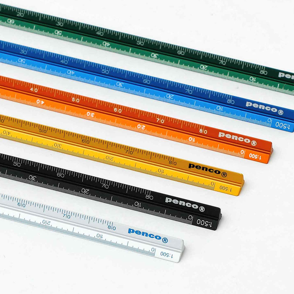 펜코 제도용 고배율 알루미늄 삼각 스케일자 15cm