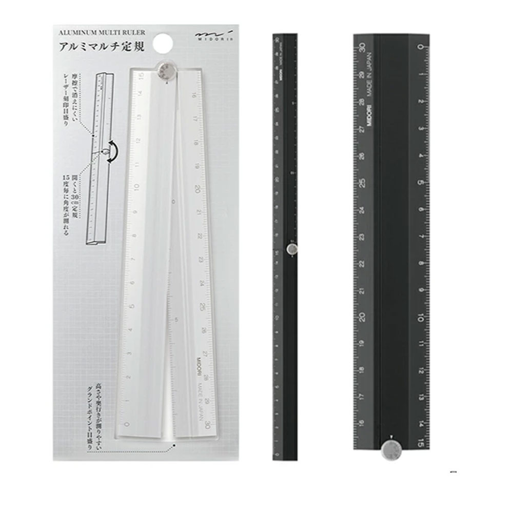 일본 미도리 접이식자 종이재단 알루미늄 커팅자 30cm