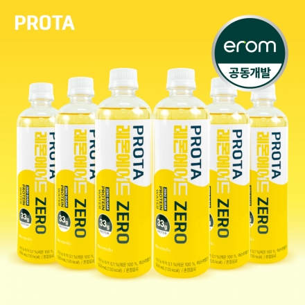 [이롬 개발] 프로타 프로틴워터 6병 워터형 고함량 단백질 레몬에이드 (1병 당 500ml)