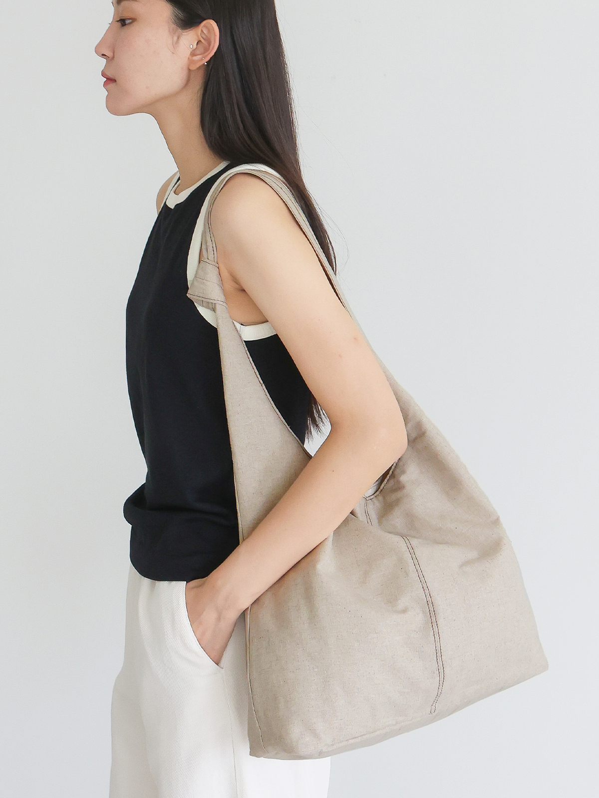 Sia Linen Hobobag 2color 시아 린넨 마직 호보백