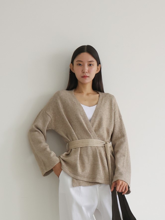 Sheina Wrap Knit Cardigan 시나 랩 니트가디건_베이지BE