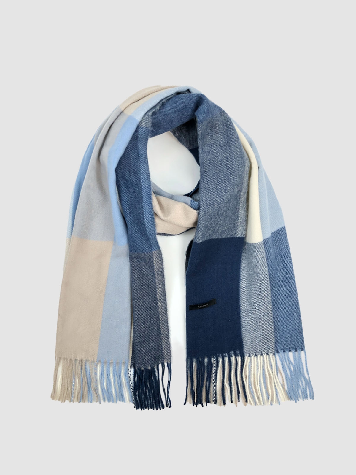 Check Muffler/Shawl LARGE 체크 머플러/숄 라지 BL(블루)