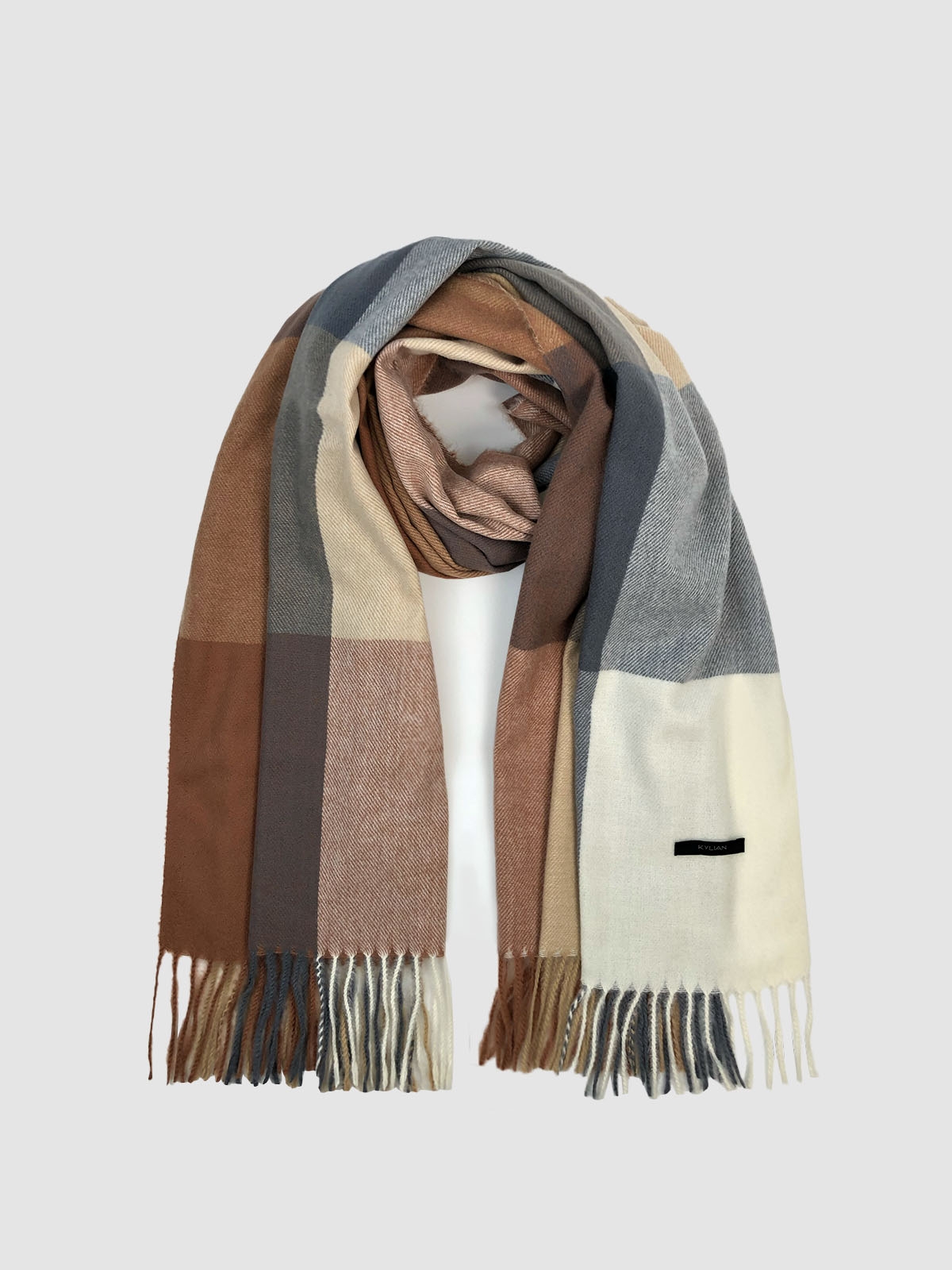 Check Muffler/Shawl LARGE 체크 머플러/숄 라지 BR (브라운)