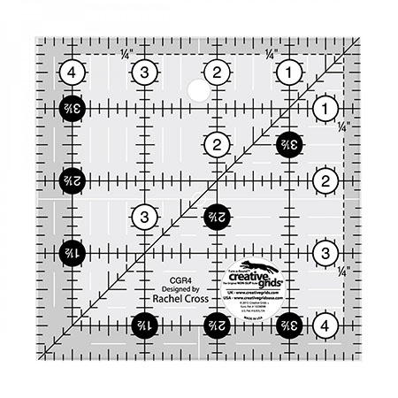 크리에이티브 그리드 4.5 인치 x 4.5 인치 자 CGR4