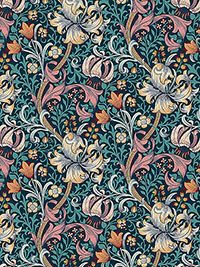 윌리엄 모리스 - 골든 릴리 108인치 뒷지용 원단 QBWM007.TEAL