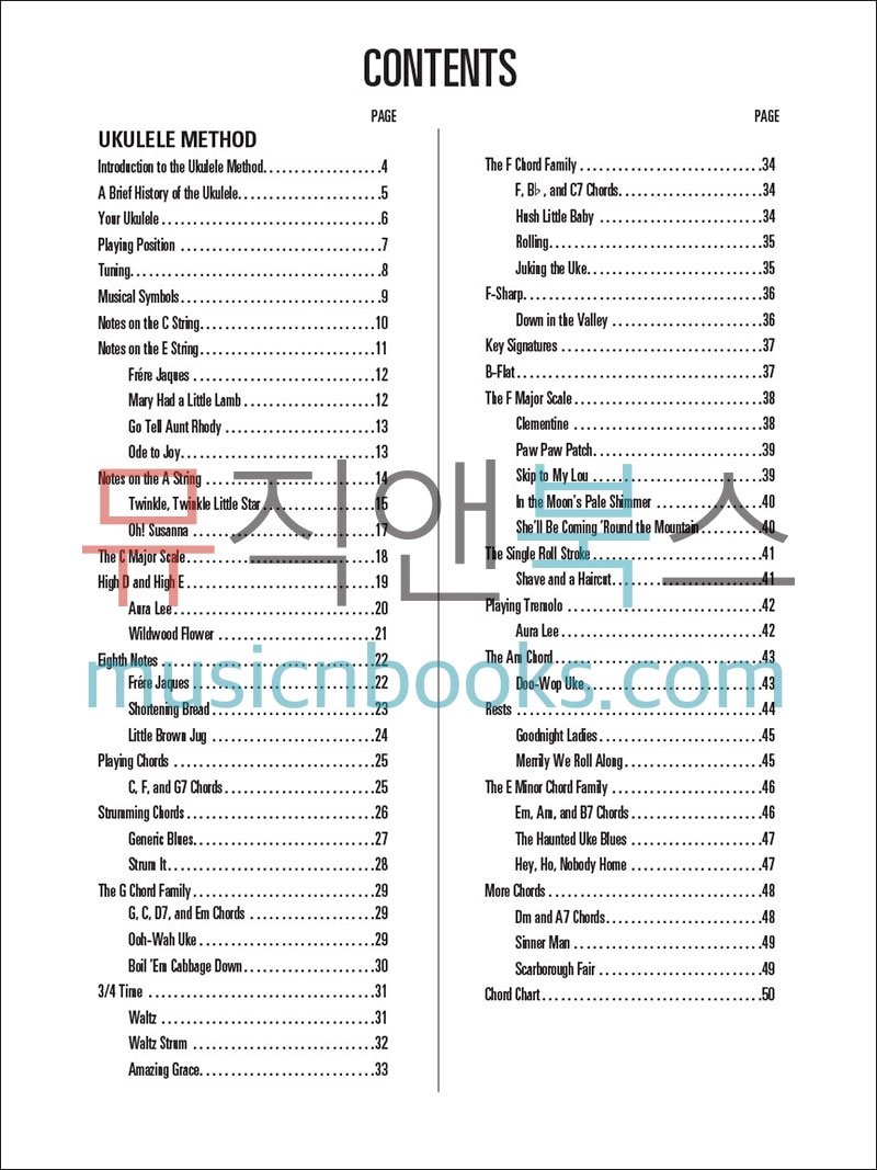 Hal Leonard Ukulele Method Book 1 Plus Chord Finder할 레오나드 우쿨렐레 교본과 코드 사전[00696472]