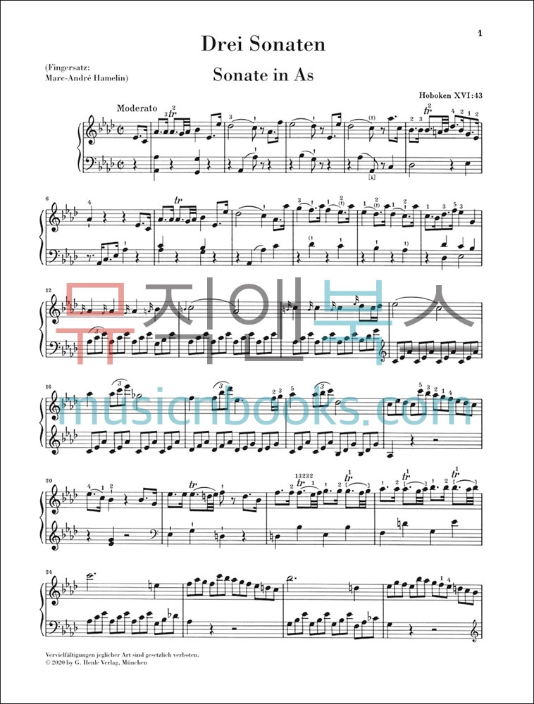 헨레 하이든 피아노 소나타집 3권 Henle Haydn 정식수입 원전 악보 [HN1340]