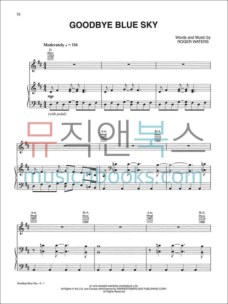 (할인) Pink Floyd - Anthology (Piano/Guitar Chord)핑크 플로이드[00322387]