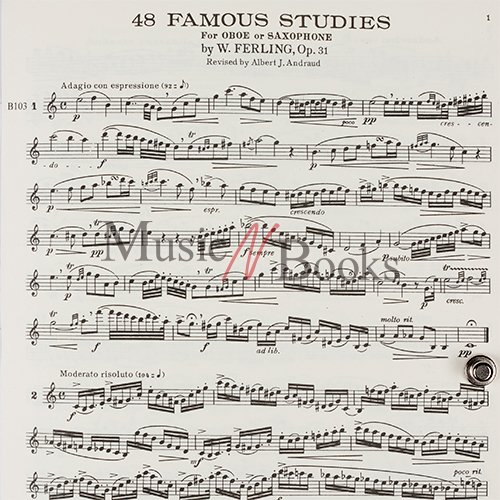 48 Famous Studies and 3 Duos Concertants for Oboe or Saxophone - Franz W. Ferling프란츠 빌헬름 펠링 오보에 색소폰 에뛰드[03770173]*